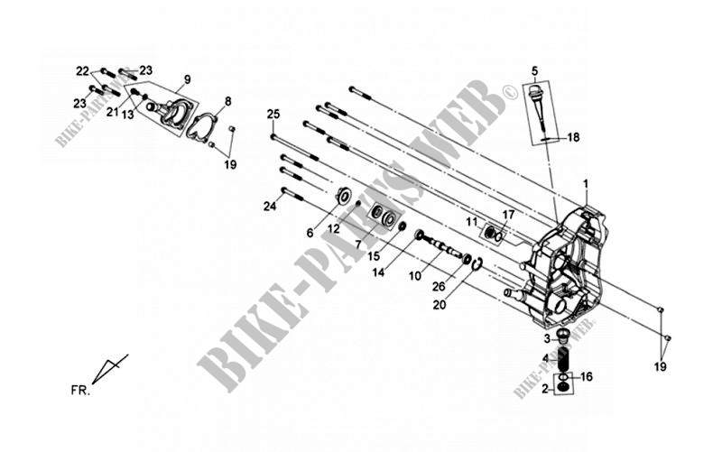 COPERCHIO CARTER DESTRO per SYM GTS 125 EFI (LM12W6-F) (L0-L3) 2012
