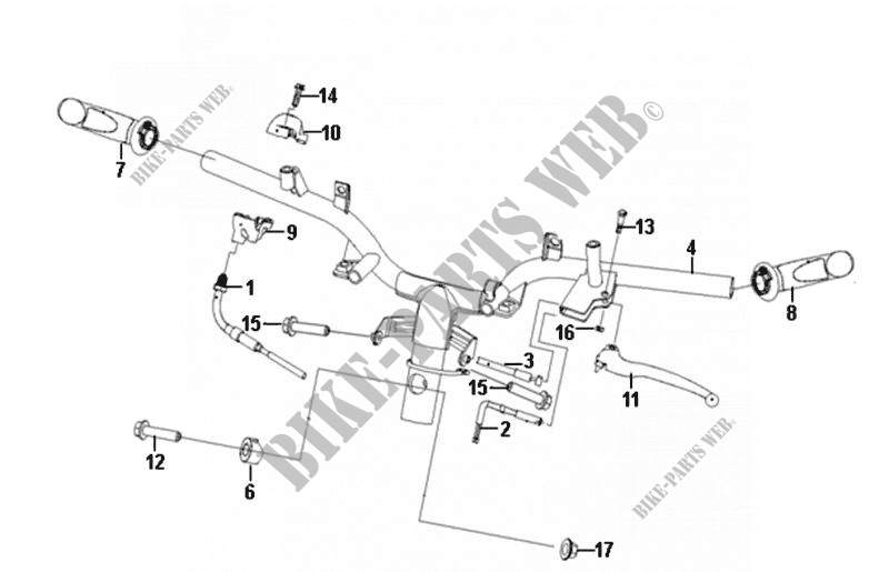 CABLE SWITCH HANDLE LEAVER per SYM FIDDLE II (25 KMH) (AF05W1-6) (L0-L3) 2010