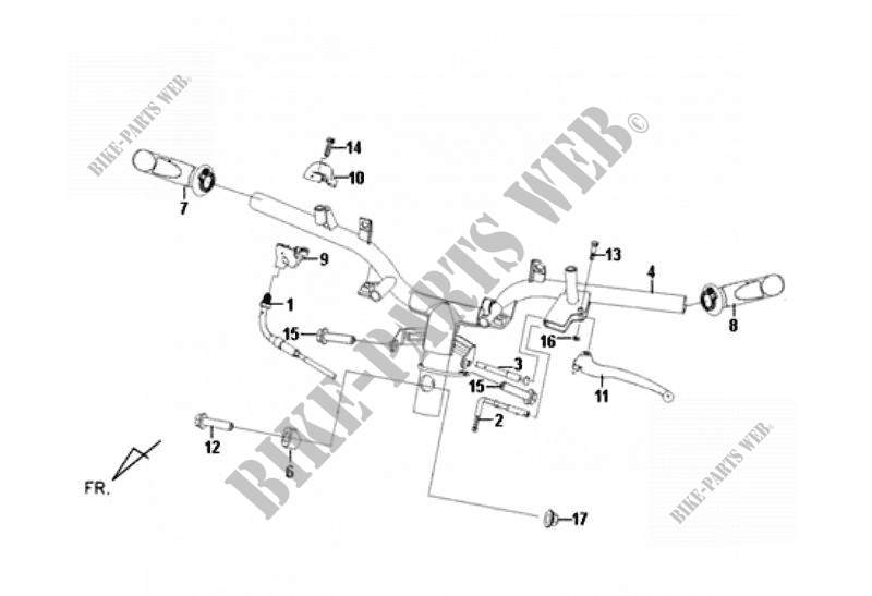 CABLE SWITCH HANDLE LEAVER per SYM FIDDLE II 50 (25 KMH) (AF05W1-6) (K9-L2) 2009