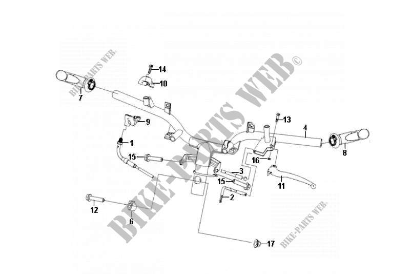 MANUBRIO per SYM FIDDLE II 50 (25 KMH) (NEW ENGINE) (AF05W1-6) (K9-L2) 2009