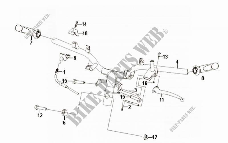 CABLE SWITCH HANDLE LEAVER per SYM FIDDLE II 50 (45 KMH)  (AF05W-S) (NEW ENGINE) (K8-K9) 2008