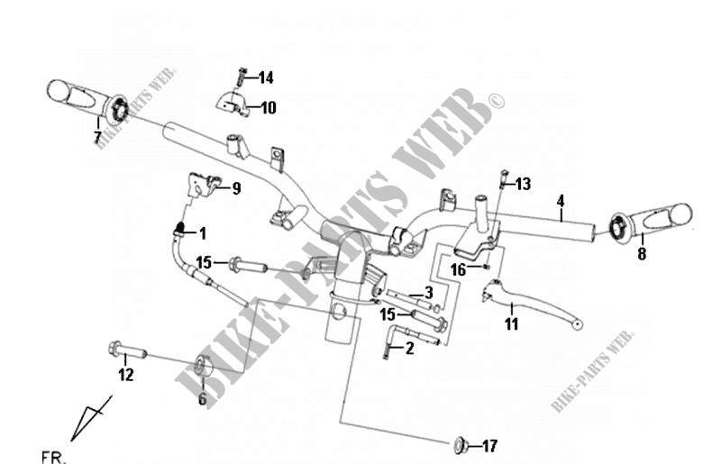 CABLE SWITCH HANDLE LEAVER per SYM FIDDLE II 50 (45 KMH) (AF05W-6) (L0-L4) 2010