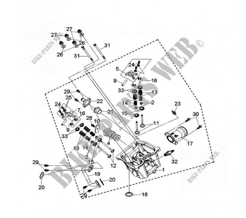 CYLINDER HEAD ASSY per SYM QUAD LANDER 300S (UA30A3-6) (K6-L0) 2006